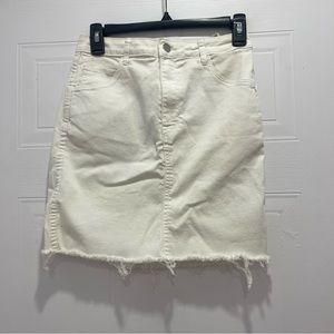 WHITE DENIM SKIRT
